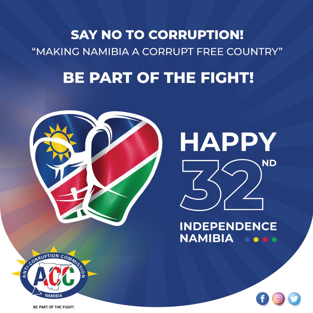 ACCNamibia's tweet photo. Happy Independence to our motherland 🇳🇦!
As we continue to enjoy peace, stability and prosperity, let us promise motherland to deliver in honesty, ethically and in a transparent manner with high level of integrity.
Happy Independence Day.!!!💃
@ACCNamibia #BePartoftheFight https://t.co/z8VKEQuj5J