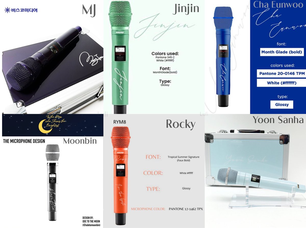 lulilulalula's tweet photo. astro OT6's custom mics are so beautiful, can't wait to see them all using their own mics soon>< #아스트로 #ASTRO https://t.co/b1IjHD0HHa