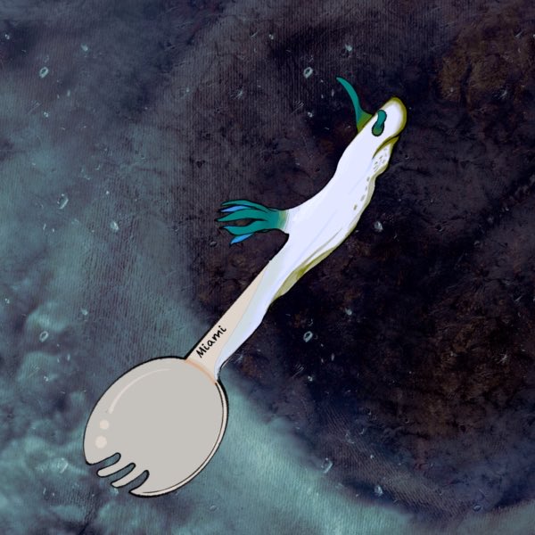 MetaverseSea's tweet photo. Coral fork with #Miami mark on it👀 https://t.co/6dUKKVyrB8