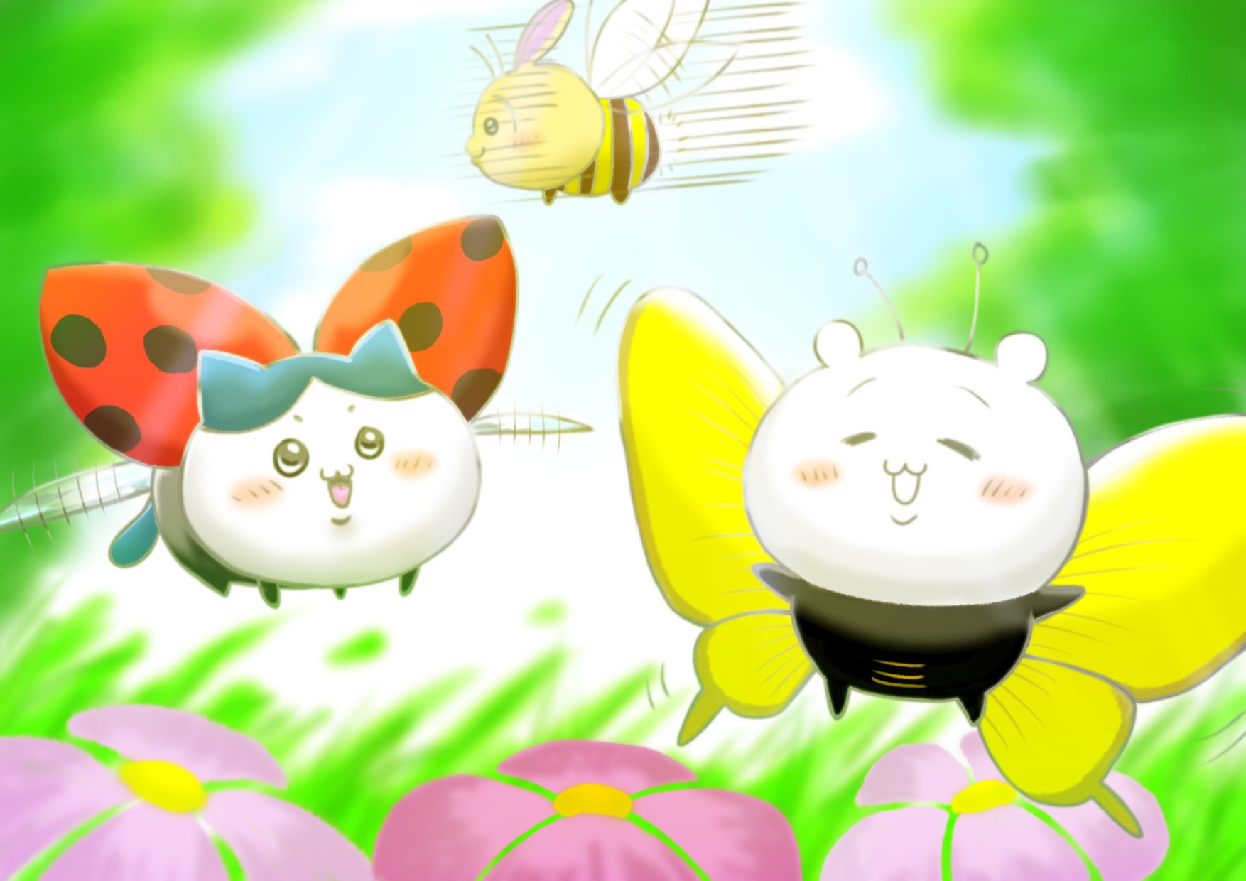 تويتر ちゃす على تويتر 春分の日らしいので春っぽく あ ペンダコできた ちいかわファンアート ナガノ先生 デジタル イラスト T Co Hkkz6d9mza