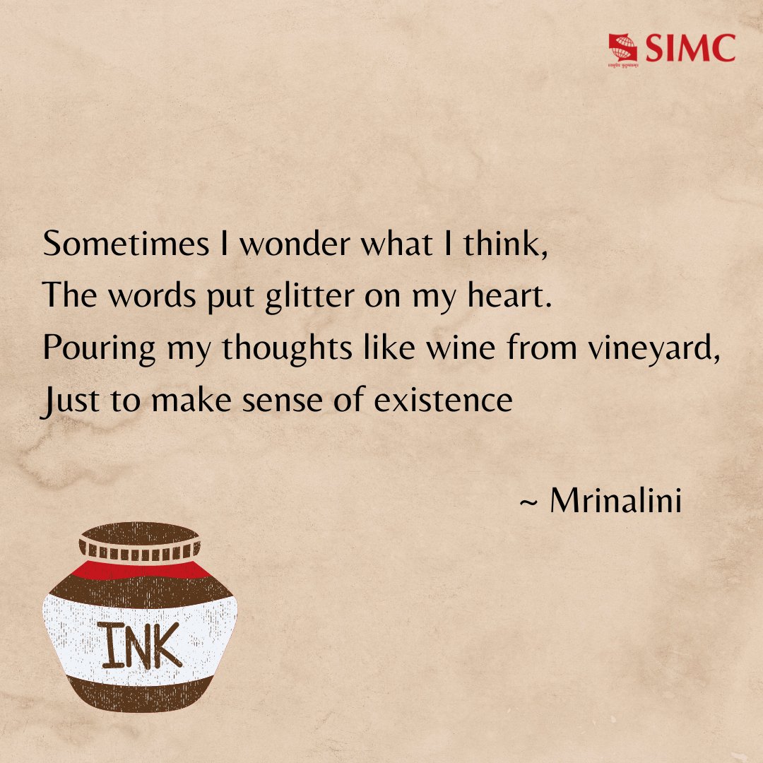 SIMC_Pune's tweet photo. In order to celebrate World Poetry Day today, we at @SIMC_Pune bring forth our very own in-house poets from the Poetry Circle! Presenting 9 verses that celebrate the form of the art itself that we all hold so dear.
#WorldPoetryDay #WorldPoetryDay2022 #Poetry #SIMC #SIMCPune https://t.co/lBVxQ4OUBK