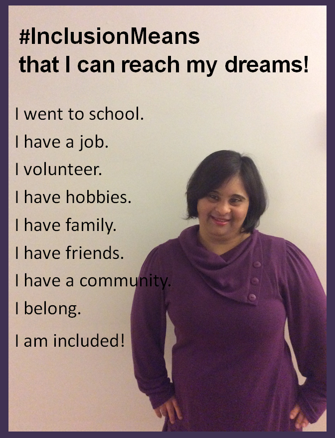 PeopleFirstCA's tweet photo. Happy #WorldDownSyndromeDay! People First members know what #InclusionMeans to them. It means being respected and accepted, having your voice heard, making your own decisions, and being treated equally. Inclusion means being empowered to be who you are! #WDSD https://t.co/nFbwBZwnT1