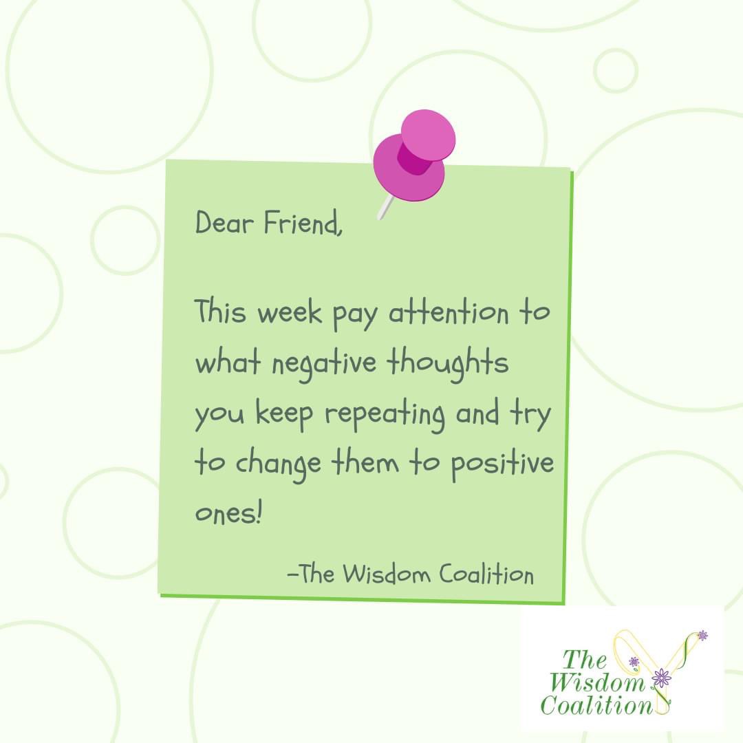 WisdomCoalition's tweet photo. Simple but SO helpful. Listen in to your own thoughts and find the negative thinking traps. 
#joyistheanswer #positivepsychology #findinnerpeace #findandfeeljoy #joyforall #joyandpeace #manageyourmindset #bestpodcasts #selflovequotes #bejoyfulandhappy #behappy https://t.co/B41kN5YAAo
