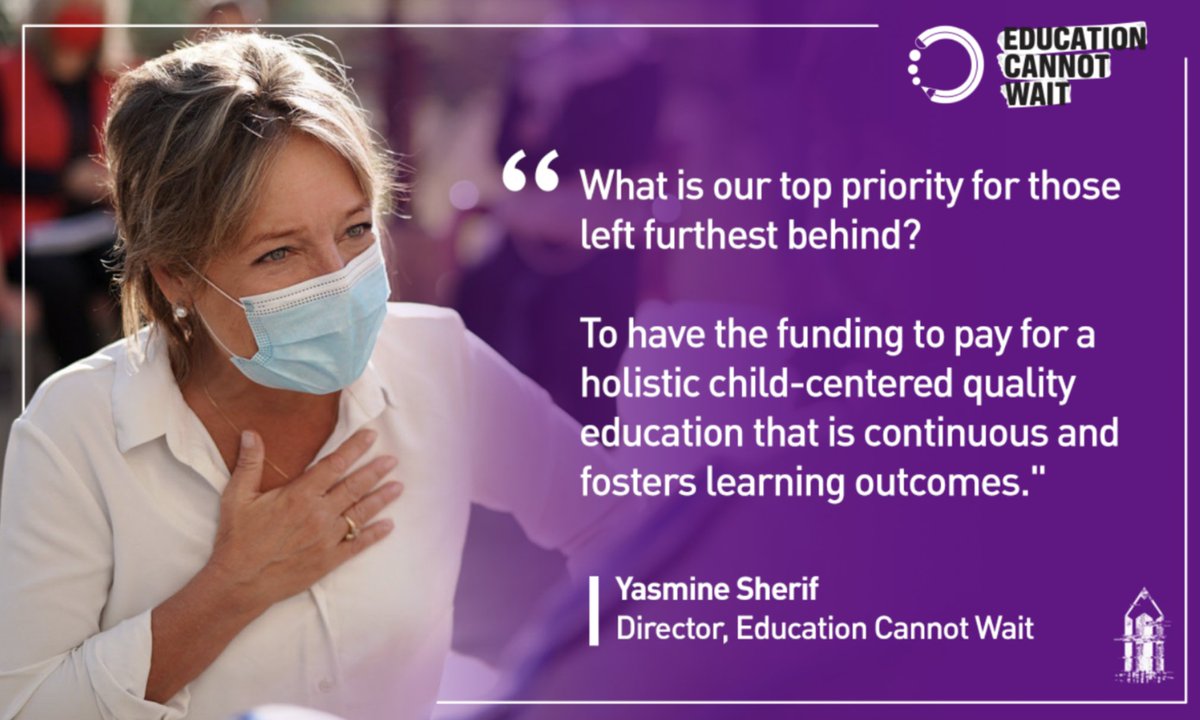 "What is our top priority for those left furthest behind? To have the funding to pay for a holistic, child-centered quality #education that is continuous and fosters learning outcomes." ~<a href="/YasmineSherif1/">Yasmine Sherif</a>

#ProtectEiENow 

@GlobalEducation <a href="/UN/">United Nations</a> <a href="/SpainMFA/">Spain MFA</a> <a href="/CanadaDev/">Development Canada</a> <a href="/Sida/">Sida</a> <a href="/QF/">Qatar Foundation</a> #SDG4📚