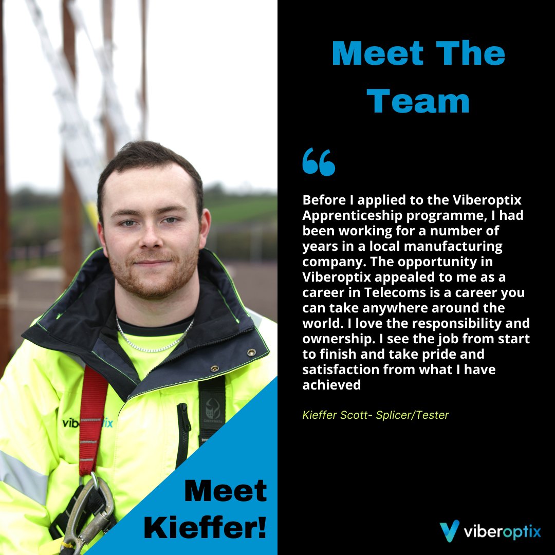#meettheteammonday 

Kieffer is another one of our apprenticeship graduates 🎓
He is a credit to Viberoptix and our apprenticeship programme and we hope he continues to thrive as part of our team 👏🏼

#team #employeeappreciation