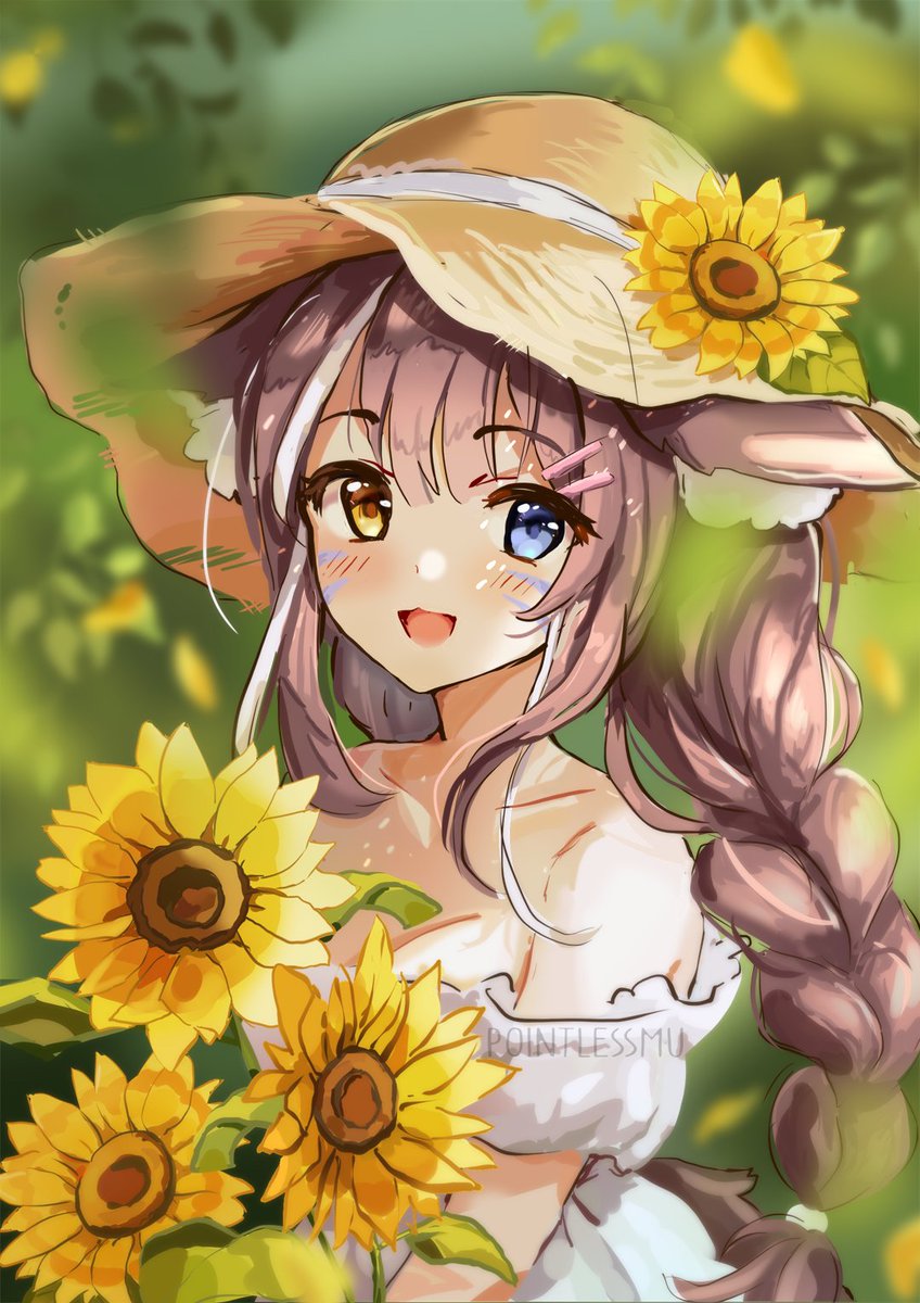 Birthday gift I drew for <a href="/Spuky_Cat/">SpukyCat 🐱 Dokomi 10L21 | Vtuber Artist</a> 
We had fun on her birthday stream! Precious neko😳
#spukyart #kawaii #nekomimi #SummerVibes