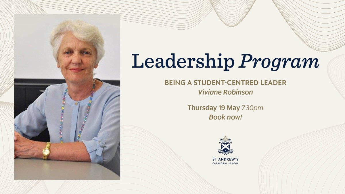 SACS_Official's tweet photo. Join our inspiring leadership speaker series for teachers seeking to develop their leadership potential. Our guest speaker on 19 May is Viviane Robinson – one of the world’s most respected presenters in the field of educational leadership. Register at: https://t.co/aB288oF90l https://t.co/SwIxYShZ7y