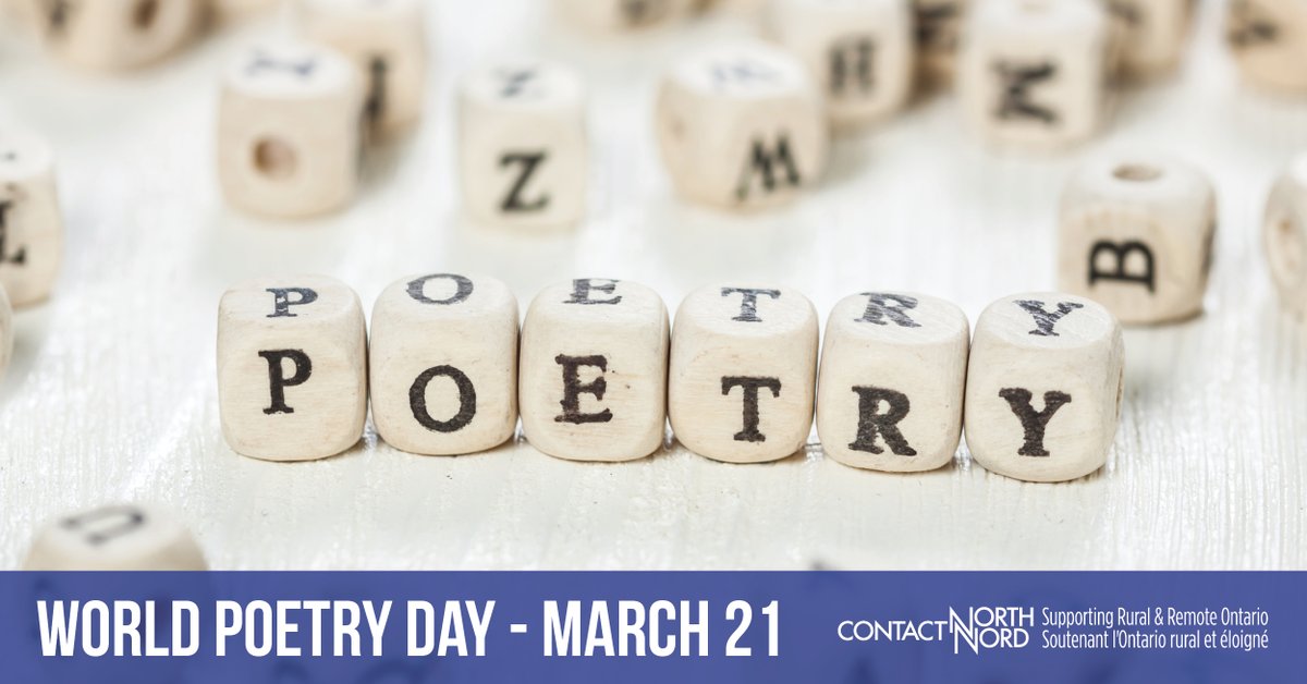 ContactNorth's tweet photo. You may be no Shakespeare, but you can still let your inner poet out on World Poetry Day (March 21)! Call 1-877-999-9149, e-mail studentinformationhotline@contactnorth.ca, or do your own search of online poetry-writing options today! https://t.co/XUSUsnr6vc

#WorldPoetryDay https://t.co/6zS8ne5FwW