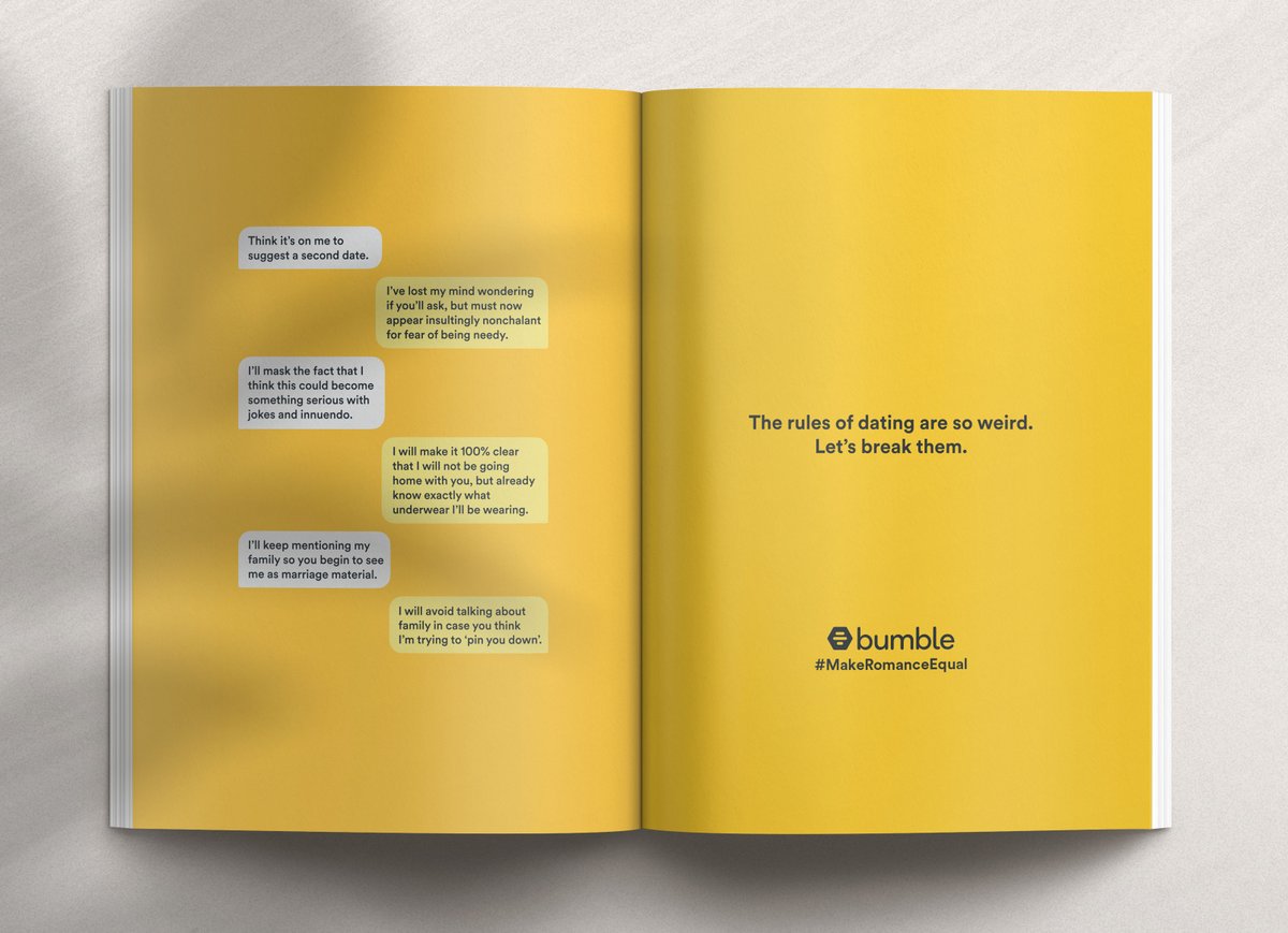I wrote some more Bumble ads. Out in various papers and magazines at the moment. As always, it was with my dear friend <a href="/AlexandreHolder/">Alex Holder</a>