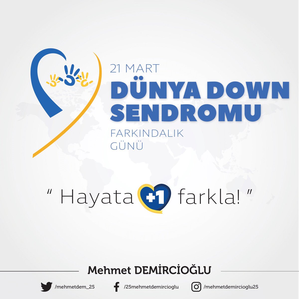 Yüzlerinizde solmayan tebessümleriniz, temiz kalpleriniz ile yaşama kattığınız +1 değerin, sevginin, güzelliklerin, mutluluğun hep farkındayız ve daima sizlerin yanındayız.
#DownSendromuFarkındalıkGünü 
<a href="/deryayanikashb/">Derya Yanık</a> 
<a href="/tcailesosyal/">T.C. Aile ve Sosyal Hizmetler Bakanlığı</a> 
<a href="/ashb_sygm/">Sosyal Yardımlar Genel Müdürlüğü</a>