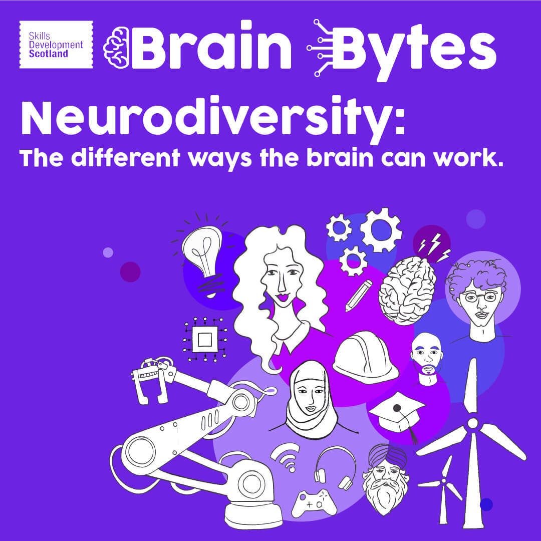 scotlandis's tweet photo. We're collaborating with @skillsdevscot to help bridge the gap between Scotland’s employers and the highly-skilled #Neurodivergent workforce that's out there. 

Find out more about this wealth of #UntappedTalent: https://t.co/JoUKY83yvm

#BrainBytes https://t.co/Lkmo25dlFH