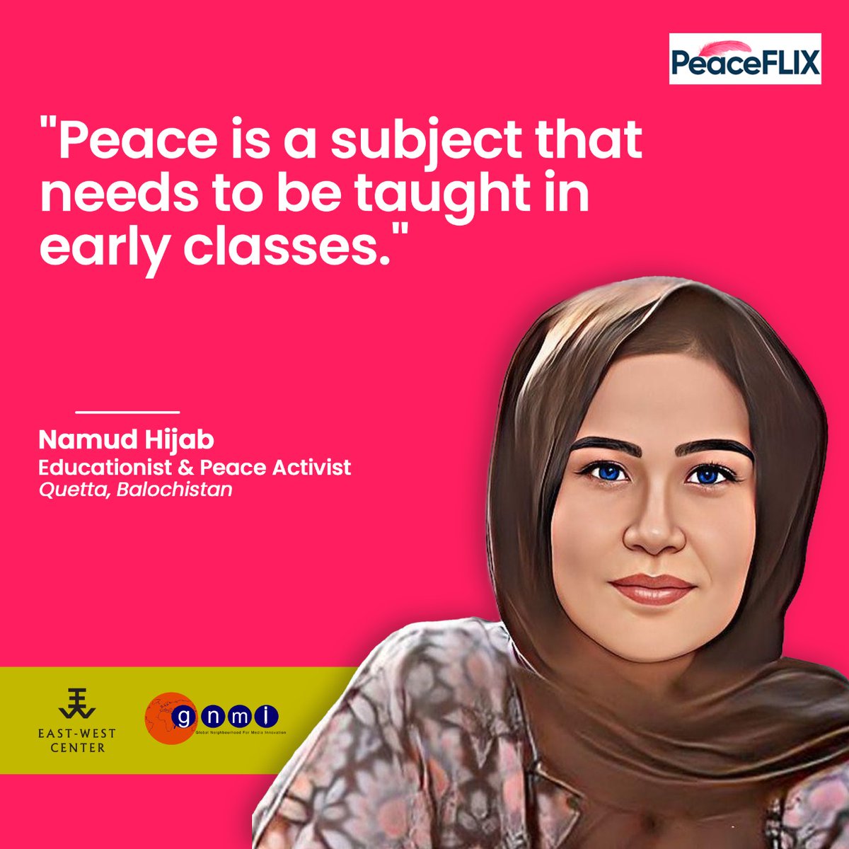 GnmIonline's tweet photo. Peacebuilder Namud Hijab thinks peace can be spread through education.

Do you agree? Let us know in the comments!

#PEACEFLIX #peacebuildinginpakistan #letsbuildpeace https://t.co/jXrnKfg31k