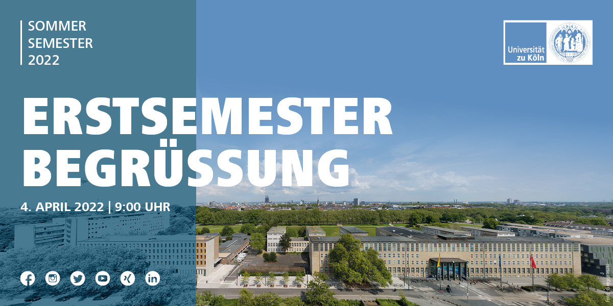Herzlich willkommen im ersten Semester an der Universität zu Köln! 🎓📚 Am 04. April um 9:00 Uhr laden wir alle neuen Studierenden zur Erstsemesterbegrüßung live in der Aula, per Übertragung im Hörsaalgebäude oder per Livestream von Zuhause aus ein 📅📲 
portal.uni-koeln.de/studium/studie…