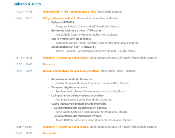 Se abre la inscripción para el I Curso de Actualización en Epilepsias Genéticas y Medicina de Precisión🧬 en español👇

Será online los días 3-4 junio, con charlas con algunos de los expertos internacionales en la materia🔍

Más info e inscripciones: epigens.es/programa/