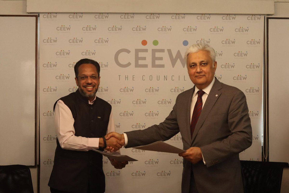 Ovais Sarmad (@ovaissarmad) on Twitter photo Had excellent discussions with <a href="/GhoshArunabha/">Arunabha Ghosh</a>, CEO <a href="/CEEWIndia/">CEEW</a>, & his team about enhancing #climateaction and supporting stakeholders in the implementation of #ParisAgreement. Pleased to announce that <a href="/UNFCCC/">UN Climate Change</a> signed a meaningful MoU with CEEW India for strengthened collaboration. Had excellent discussions with <a href="/GhoshArunabha/">Arunabha Ghosh</a>, CEO <a href="/CEEWIndia/">CEEW</a>, & his team about enhancing #climateaction and supporting stakeholders in the implementation of #ParisAgreement. Pleased to announce that <a href="/UNFCCC/">UN Climate Change</a> signed a meaningful MoU with CEEW India for strengthened collaboration.