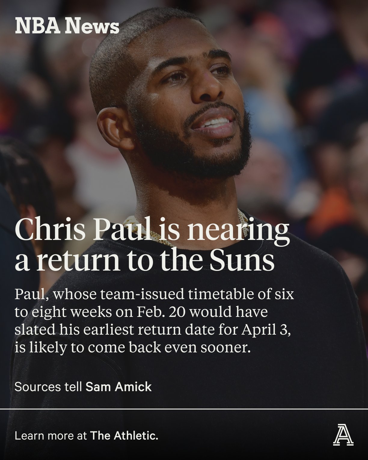 [情報] Chris Paul 最快可能在本週復出