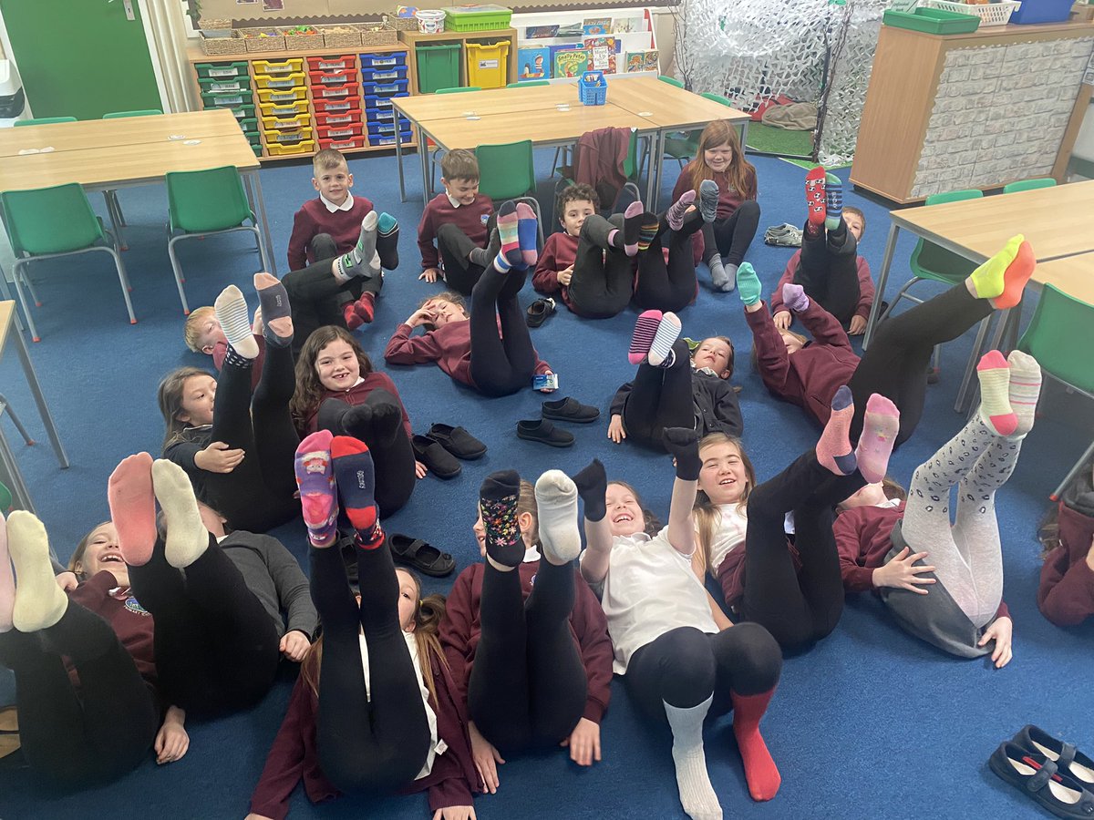 Jennife74258458's tweet photo. Happy Down Syndrome Awareness Day from P3/4! What do you think of our odd socks? 😂 https://t.co/HypKa3njaK