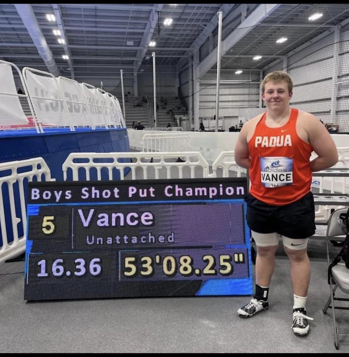 Congrats to Chris Vance '23 on his 5th place finish in shot put at the Adidas Indoor National Track Meet! He earned All-American recognition! #Congrats #GoBruins
