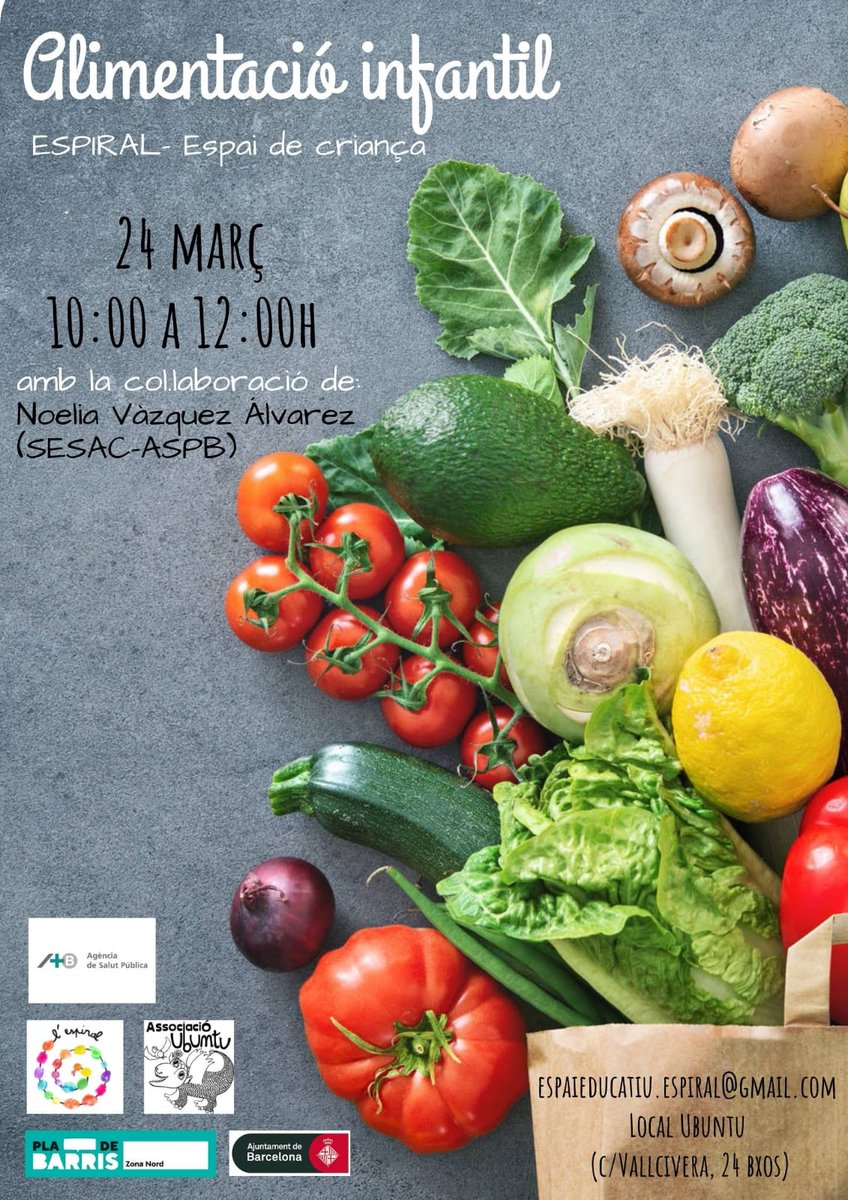Assoc_Ubuntu's tweet photo. Teniu dubtes en #AlimentacióInfantil no us perdeu aquest taller, amb la @Noe_vzal @salutpublicabcn i les treballadores d '#EspiralUbuntu, us esperem al #LocalDeLaUbuntu💜 #UbuntusDeCor #UbuntusAlMón https://t.co/5PjbIB4CYY