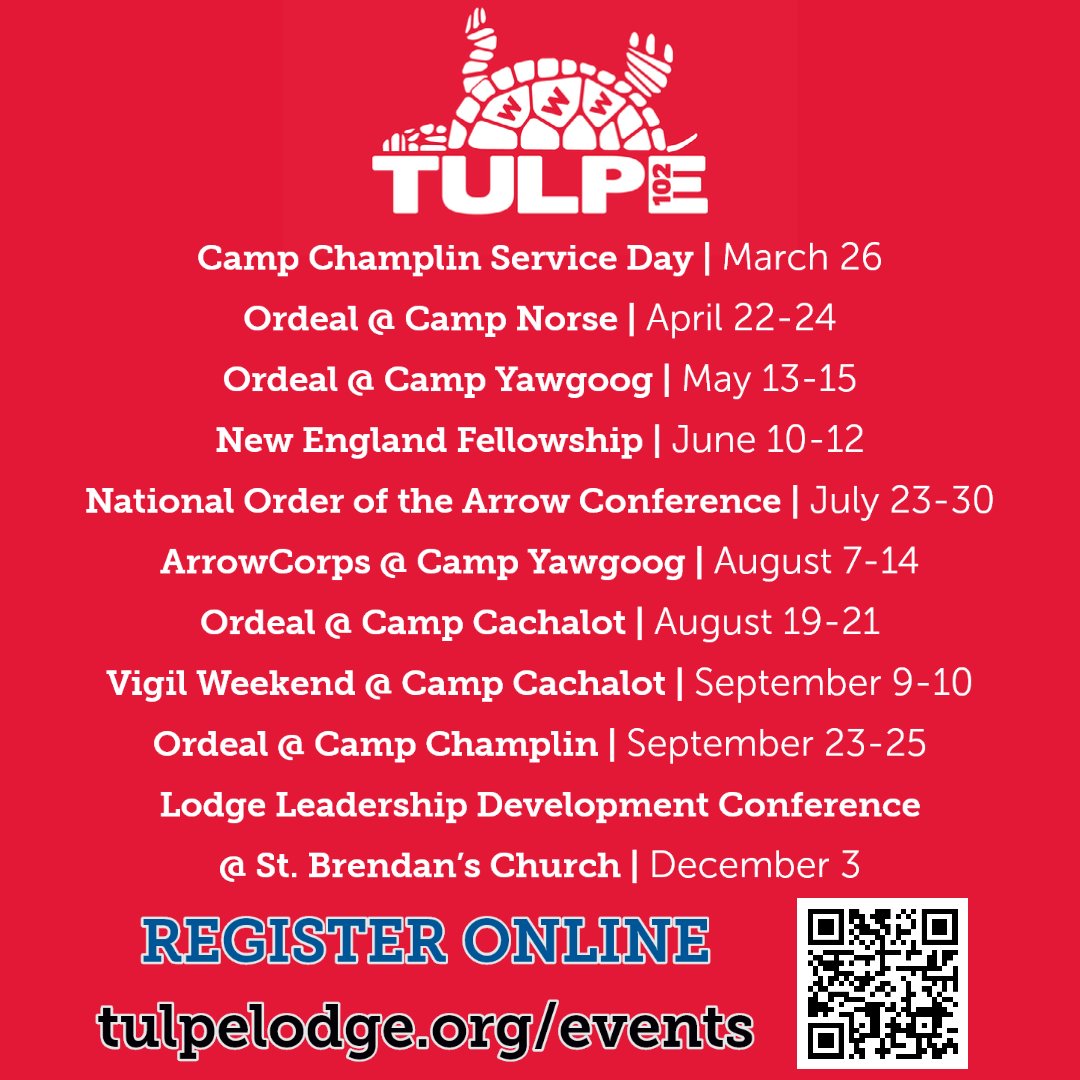 tulpelodge's tweet photo. We have a great program lined up for 2022! Download the events calendar from our website
⁠
Our first event of the year is the Camp Norse Ordeal! This is a great opportunity to become a Brotherhood member of the Order of the Arrow. ⁠
#scoutsbsa #ncbsa #oabsa #tulpelodge https://t.co/W0f67yACBQ