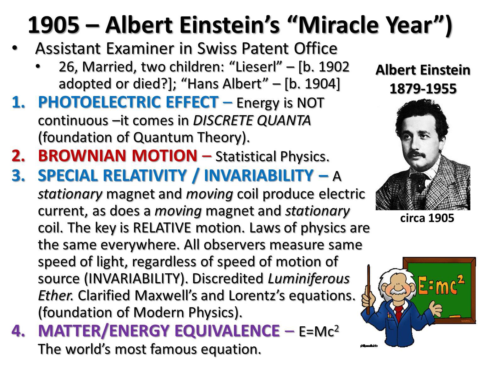 Kirk Borne on Twitter "Annus mirabilis 1905 = Einstein’s Miracle Year
