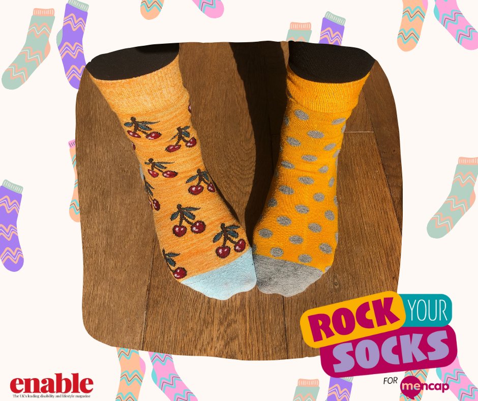 It's time to #RockYourSocks with @mencap_charity this #WorldDownSyndromeDay 😍🧦 At Enable HQ we're wearing our best and brightest odd socks! #MencapMythBuster Sophie Potter wrote exclusively for Enable about the campaign and the importance of inclusion ➡️ enablemagazine.co.uk/first-hand-men…