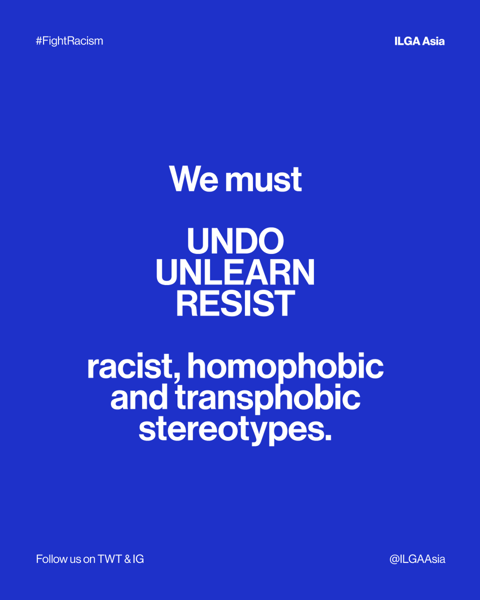 ILGAAsia's tweet photo. Fellow queerblings, let’s take a stand and build a community that has zero tolerance towards racism or any kind of hate. ✊
#ilgaasia
#endracism
#voicesforactionagainstracism https://t.co/3RJoqVSPpG