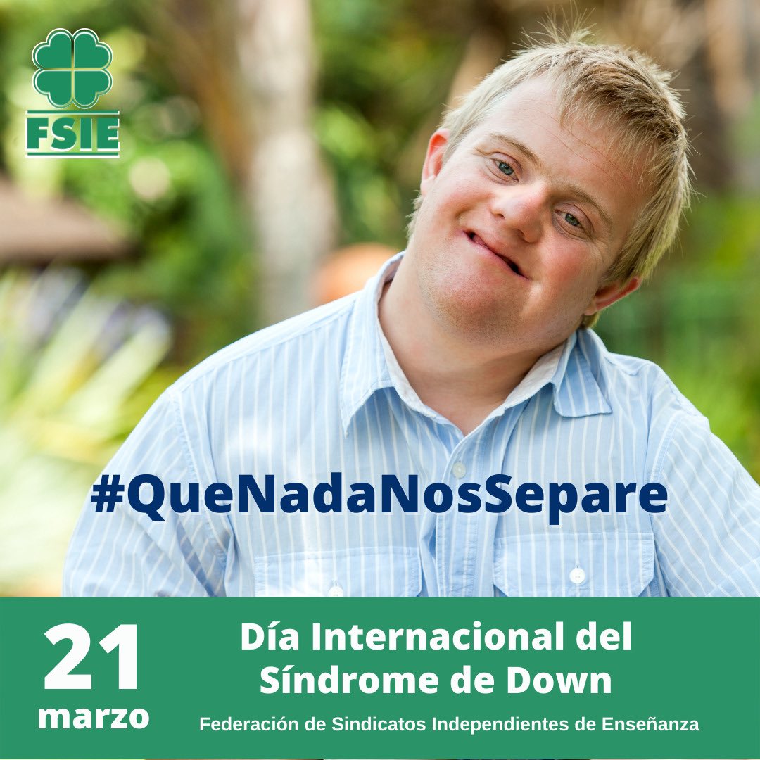 FSIE invita a practicar la empatía en el *Día Internacional del Síndrome de Down* 
Nos unimos a la asociación Down España y lanzamos el mensaje de que es mucho más lo que nos une como seres humanos que lo que nos separa. 
Por eso, #QueNadaNosSepare