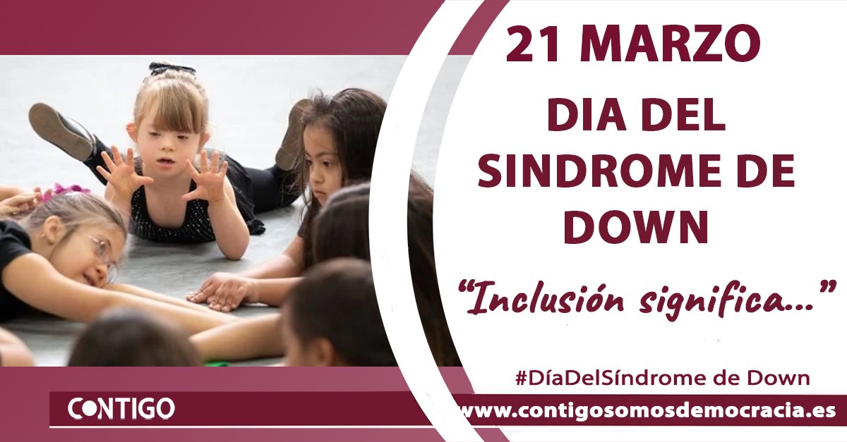ContigoSD's tweet image. El Síndrome de Down, no es una enfermedad como muchos creen. Se trata de una condición, que ocurre cuando aparece una alteración genética en los cromosomas.
Por eso en el #DíaDelSíndromeDeDown nos piden que reflexiónemos y digamos cada uno que significa para nosotros "Inclusión"