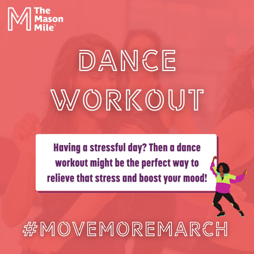 mason_fdn's tweet photo. When we get tired or stressed, exercise can be the last thing on our minds. But it's times like this when we most benefit from a workout! π
Dancing doesn't have to be reserved for going out on the weekends, in fact, it's the key to making exercise feel fun! π
#MoveMoreMarchπ https://t.co/Xy9ZOOGfkH