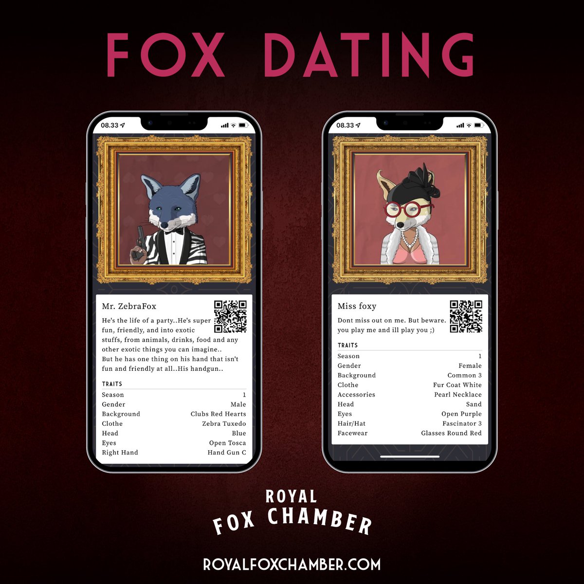 Heyya Folxess!!! Calling youu all RFC NFT Holder! 

FOX DATING BIO CONTEST is EXTENDED til 31st of March 2022! 

You can have your own Bio Profile Description for your NFT 🤩 have a chance to win a total of 650k RFC In Game Currency.

Join our discord for updates! 
#NFTCommunity