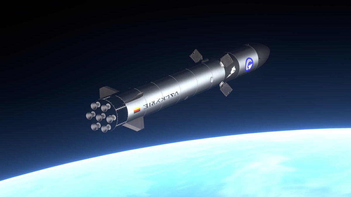 GAIA_Aerospace's tweet photo. Ready for Re-entry: Here we go with our new #Valkyrie design with #7Engines!!! 🥳🚀 Congrats to the 25% who had it right 😎👍 And one more thing has changed on our reusable system: let's see who finds out 😉 
#NewSpace #AirLaunch #Nanolauncher #Reusability #SoMuchBetter https://t.co/kgQzWga3LP