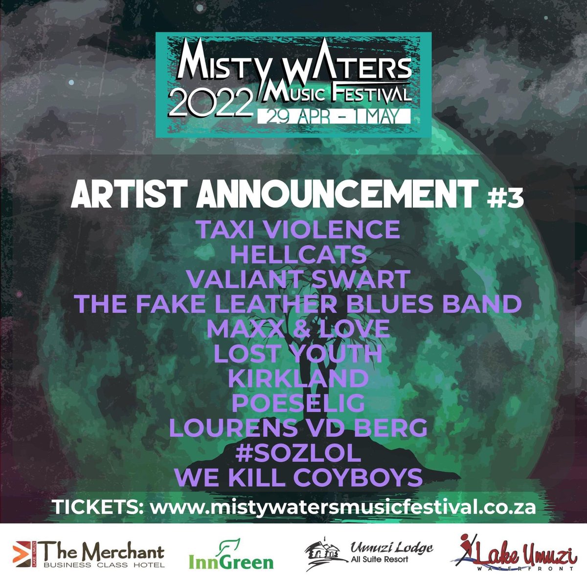 Insane! We are so ecstatic to announce that we will be sharing the incredible Misty Waters Music Festival stage with a massive amount of incredible artists! 19 years of faking it,and still loving it!! #mistywaters