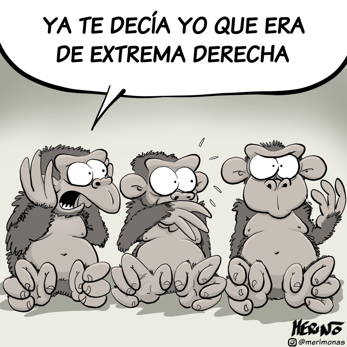 meri_monas's tweet photo. En estos tiempos en los que todo lo que incomoda al gobierno es culpa de la #extremaderecha o de la derecha extrema, todo lo que no sea el oír, ver y callar de los monitos sabios es susceptible de señalamiento.
#viñetas #merimonas #zooilogico https://t.co/3zDSkx262j