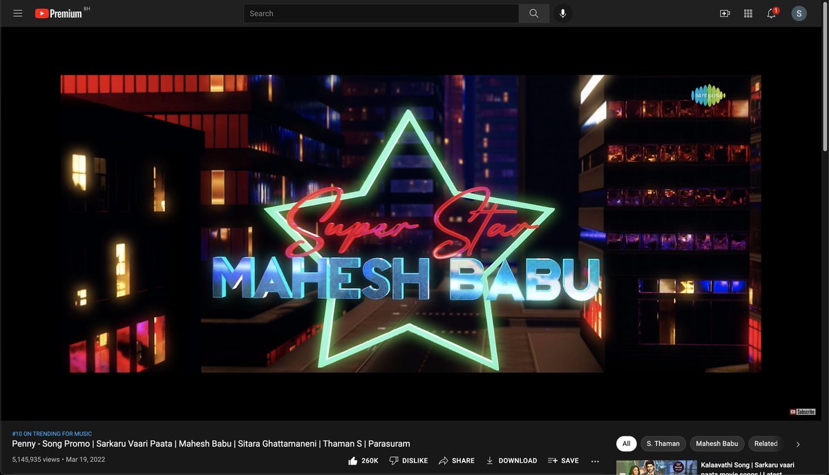 SSMBTrendsTeam's tweet photo. #PennyPromo is trending at 10th Position in Bahrain 🇧🇭 #SarkaruVaariPaata https://t.co/UB77teQ6Eh