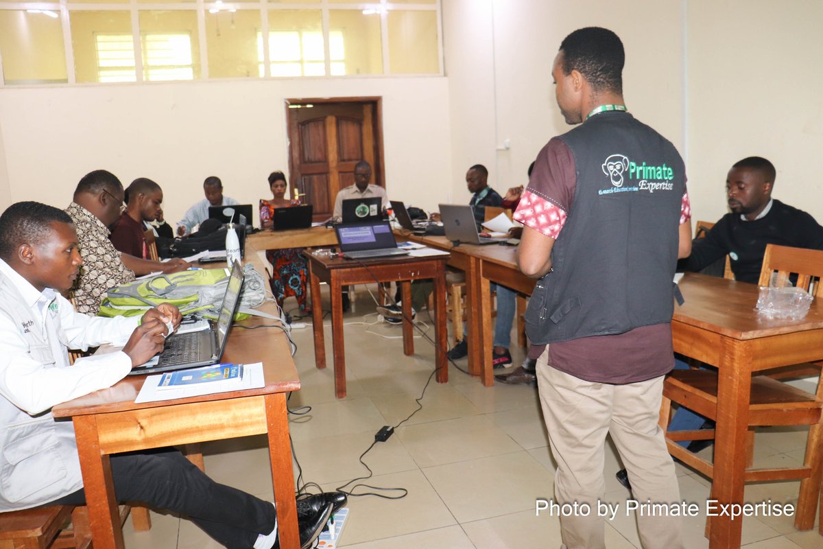 Primatexpertise's tweet photo. #PEx-@WildEarthAllies organized a 3-days workshop training on data collection methods for PEx staff, #Kahuzibiega rangers and students from local universities. This workshop was to enhance participants capacity in data collection using line #transect and #cameras_traps #wildlife https://t.co/MzGlO4vwQH