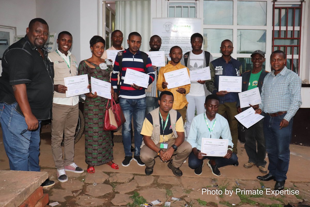 Primatexpertise's tweet photo. #PEx-@WildEarthAllies organized a 3-days workshop training on data collection methods for PEx staff, #Kahuzibiega rangers and students from local universities. This workshop was to enhance participants capacity in data collection using line #transect and #cameras_traps #wildlife https://t.co/MzGlO4vwQH