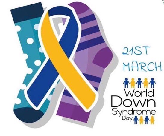 MelissaIser's tweet photo. 🧦 Break out your wild socks!!! 🧦It’s World Down Syndrome Day - the 21st day of the 3rd month, to signify the uniqueness of the triplication of the 21st chromosome which causes Down Syndrome. My mismatched socks honor some of my very favorite people! 💛💙
#rockyoursocks #wdsd https://t.co/Oi5PbCYPZq