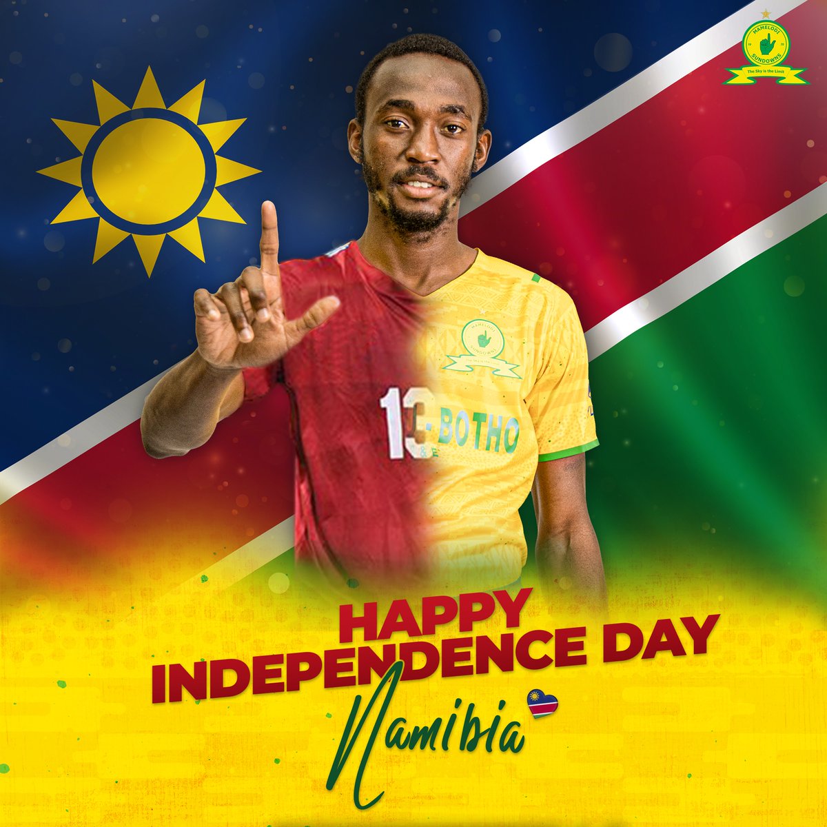 Mamelodi Sundowns wishes our brothers and sisters in Namibia and across the world a happy independence day! 👆🇳🇦

#Sundowns #HappyIndependenceDay