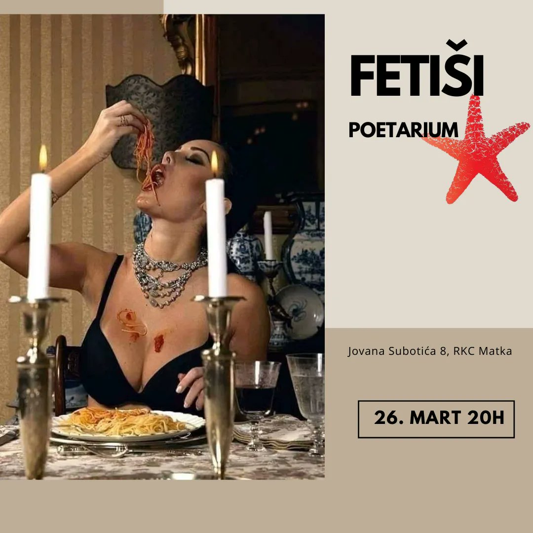 Novi Poetarium biće baš nevaljao, otkrićemo vam otkriti poeziju fetiša. Vidimo se! #poetariumns