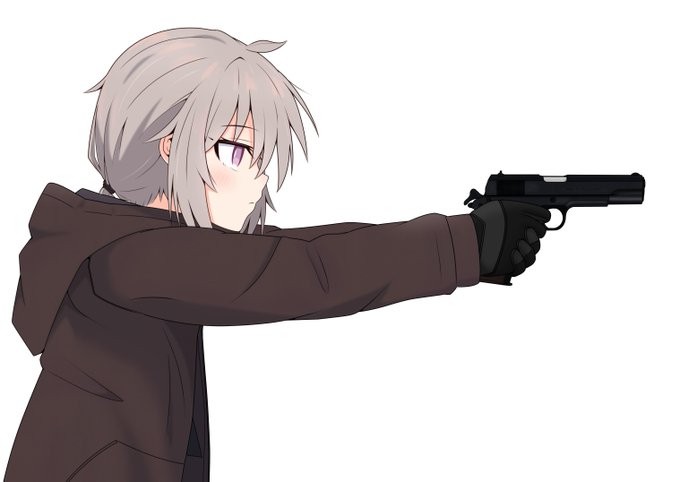 ハンドガン構えてるところ、定期的に描きたくなる…… 