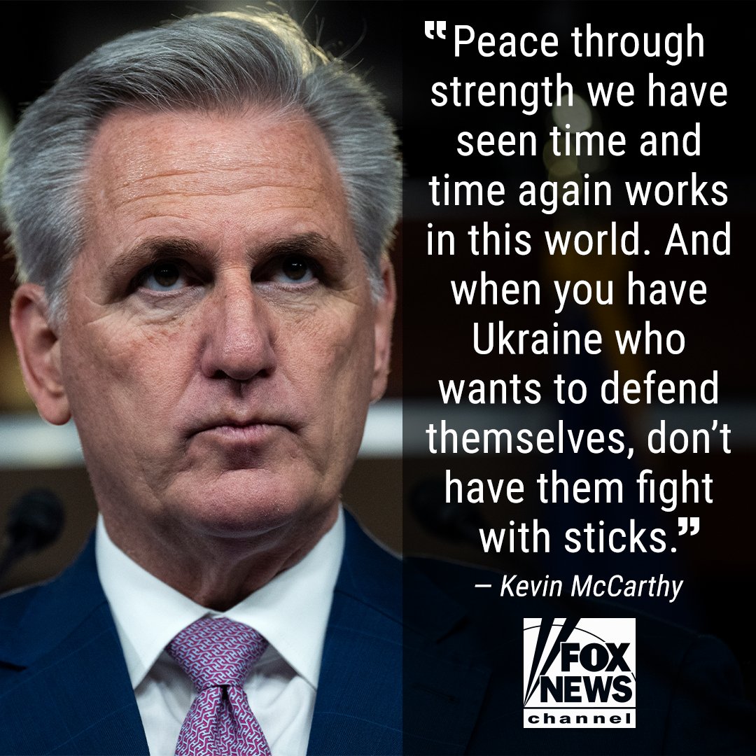 FoxNews's tweet photo. CONTINUING 'MISTAKE': @GOPLeader McCarthy slams Biden for being 'too slow' with providing weapons to Ukraine as Russia ravages the country. https://t.co/WmmeBbUpJZ https://t.co/wjOvFYEMik