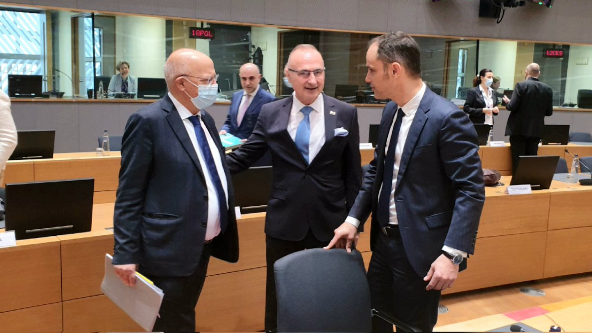 CroatiaInEU's tweet photo. 🇭🇷Minister @grlicradman takes part in today's #FAC and #FAC jumbo together with Defence Ministers to discuss Russia's military aggression against Ukraine, the situation in #Mali and #StrategicCompas. https://t.co/BW8dlvDQ89