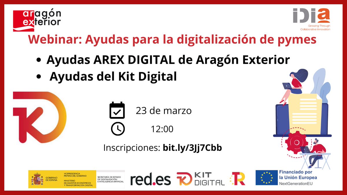 ClusterIDiA's tweet photo. La #OficinaAceleraPyme de @ClusterIDiA, en colaboración con @aragonexterior del @GobAragon, le invita a participar en un webinar sobre las convocatorias de ayudas para pymes #AREXDigital y #KitDigital

🗓️23 de marzo
🕛12 h
✍️Inscríbete: https://t.co/4ulOm3Iivt

@redpuntoes #Feder https://t.co/cZ7KOzvzH0