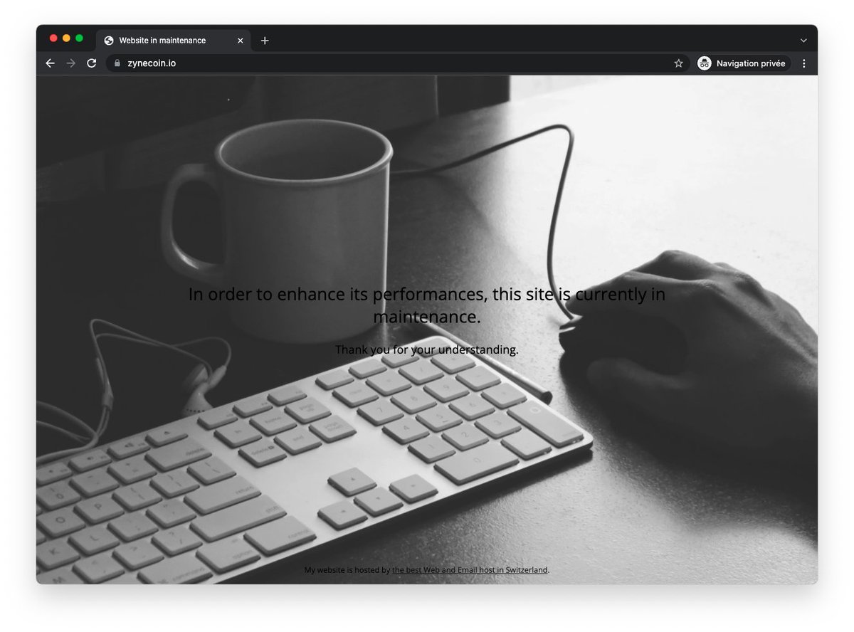 sestrel3's tweet photo. L'équipe #zynecoin ne remonte même plus son site planté depuis une semaine ...
#scam #wethioproject #wethio #afrix #glouki #wiwin #zyrri https://t.co/dmULL9JQ5f