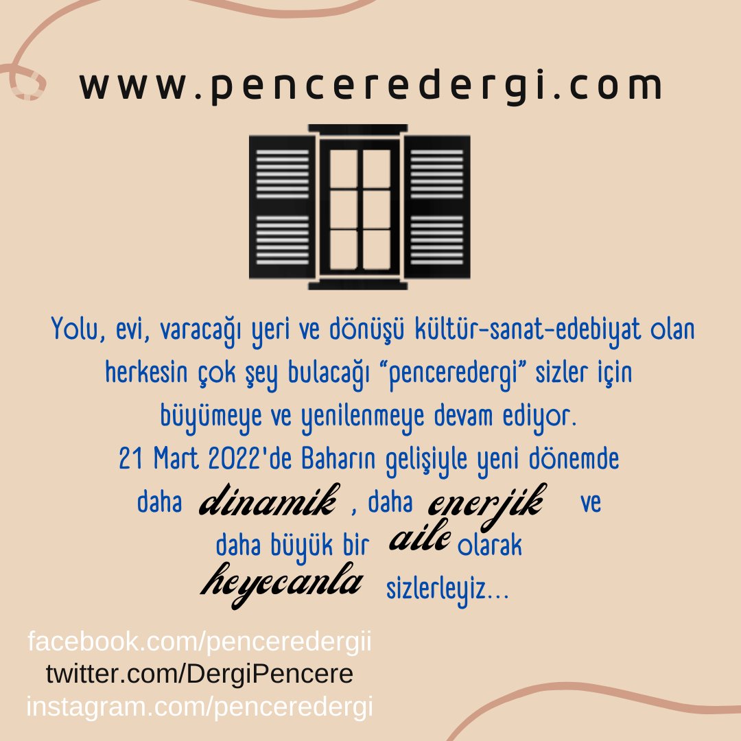 DergiPencere's tweet photo. Daha dinamik,
Daha enerjik, 
Büyük bir aile olarak
daha heyecanlıyız... https://t.co/ILzTisccc8