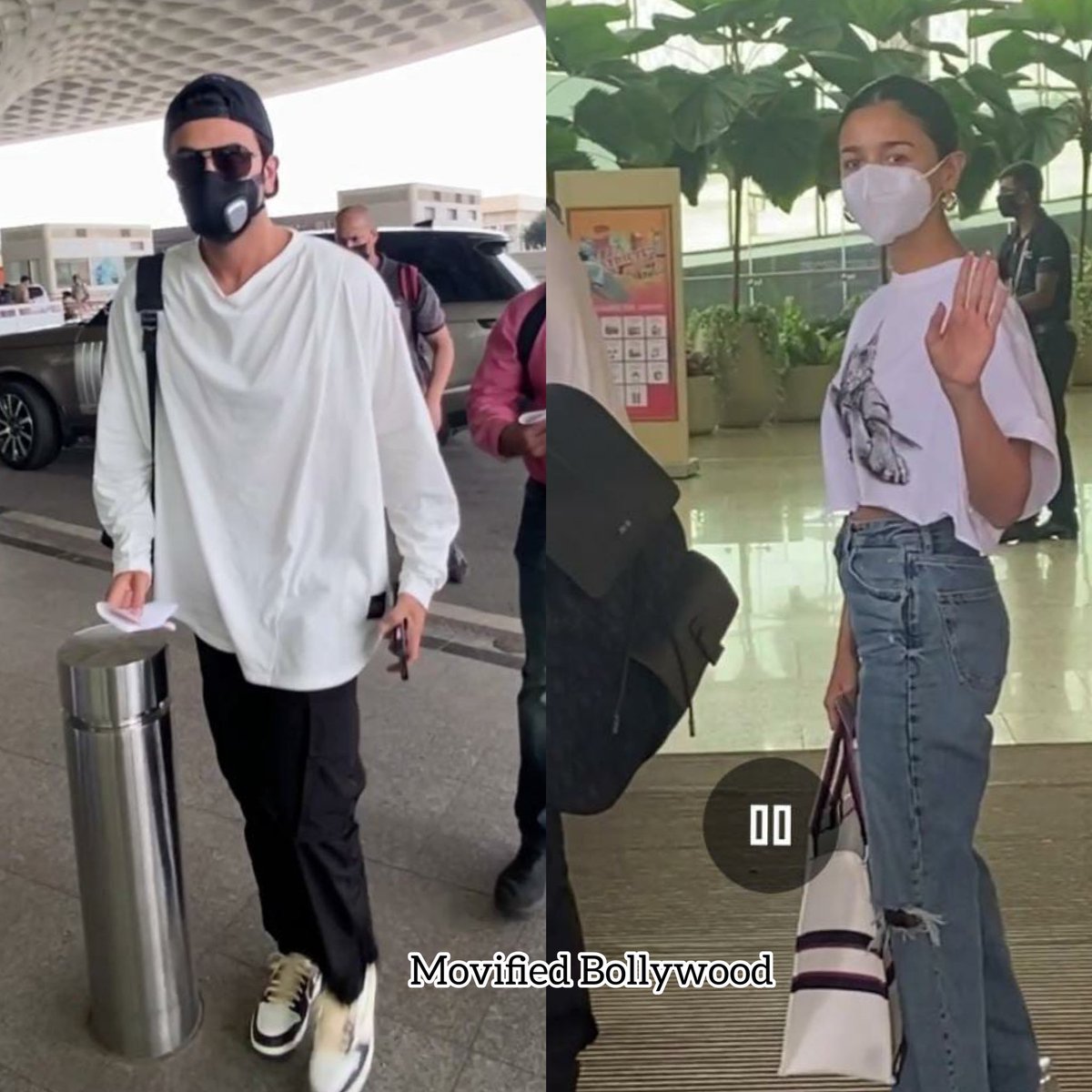 MovifiedBolly's tweet photo. Bollywood's power couple Ranbir Kapoor and Alia Bhatt jetting out of the city together. The couple didn't just opt for casual looks but also matched the colour of their tees in their airport look.
#movified #bollywood #aliabhatt #ranbirkapoor #couplegoals #spendtimetogether https://t.co/VZ1xHMYkSF