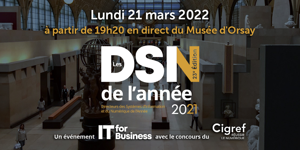 ITforB's tweet photo. 📅[J-0] - Les DSI sont à l’honneur ce soir à 19h lors de la soirée exclusive des DSI de l’année. 7 catégories seront primées par un jury d’anciens lauréats. Rejoignez-nous en vous inscrivant sur https://t.co/z8AooVw6mR

#dsi #dsidelannee #DSIN2021 #europenumerique #cigref https://t.co/aSBd8HoCyY