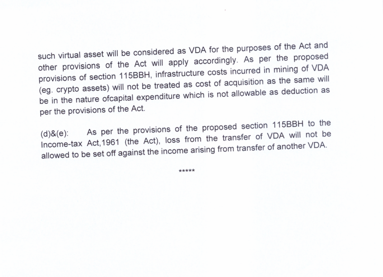 inkparadox's tweet photo. CryptoTax Breaking:
mining infrastructure costs will not be deducted from the cost of acquisition, miners will have to pay a flat 30% tax on the entire amount.

Losses from one type of crypto pair (ETH/INR) cannot be offset by gains from another type of crypto pair (BTC/INR). https://t.co/nL3z51CUqd