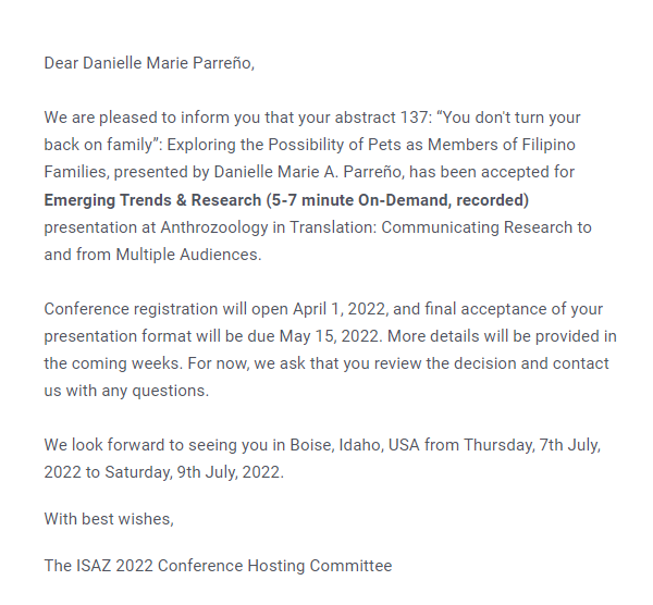 dendenparreno's tweet photo. is it too early to celebrate this good news from @ISAZOfficial ? 🙈
I'm presenting at #ISAZ2022❤️I enjoyed the #ISAZ conferences during the past two years, and I can't wait for this one on July! https://t.co/OLLoRwmSiM